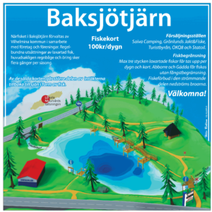 Fiska i Vilhelmina Baksjötjärn översiktsbild.